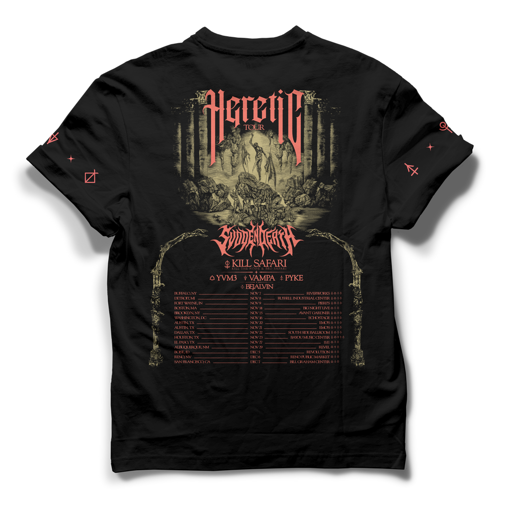 HERETIC TOUR FLYER TEE